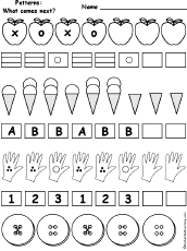 Search result: 'What Comes Next In The Patterns - Worksheet'