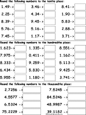 rounding decimal numbers worksheet 1 printout enchantedlearning com