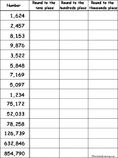 Search result: 'Rounding Numbers Grid  Worksheet Printout'