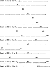 Search result: 'Skip Counting Worksheet (with hints) Printout'