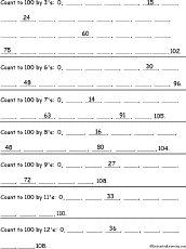 Search result: 'Skip Counting Worksheet (with hints) Printout'