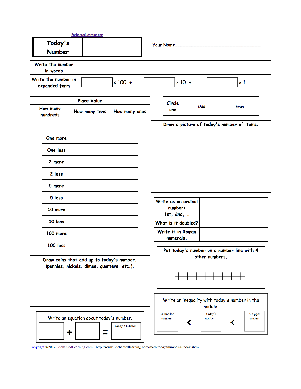 K 2 Math Activities Enchantedlearning Com