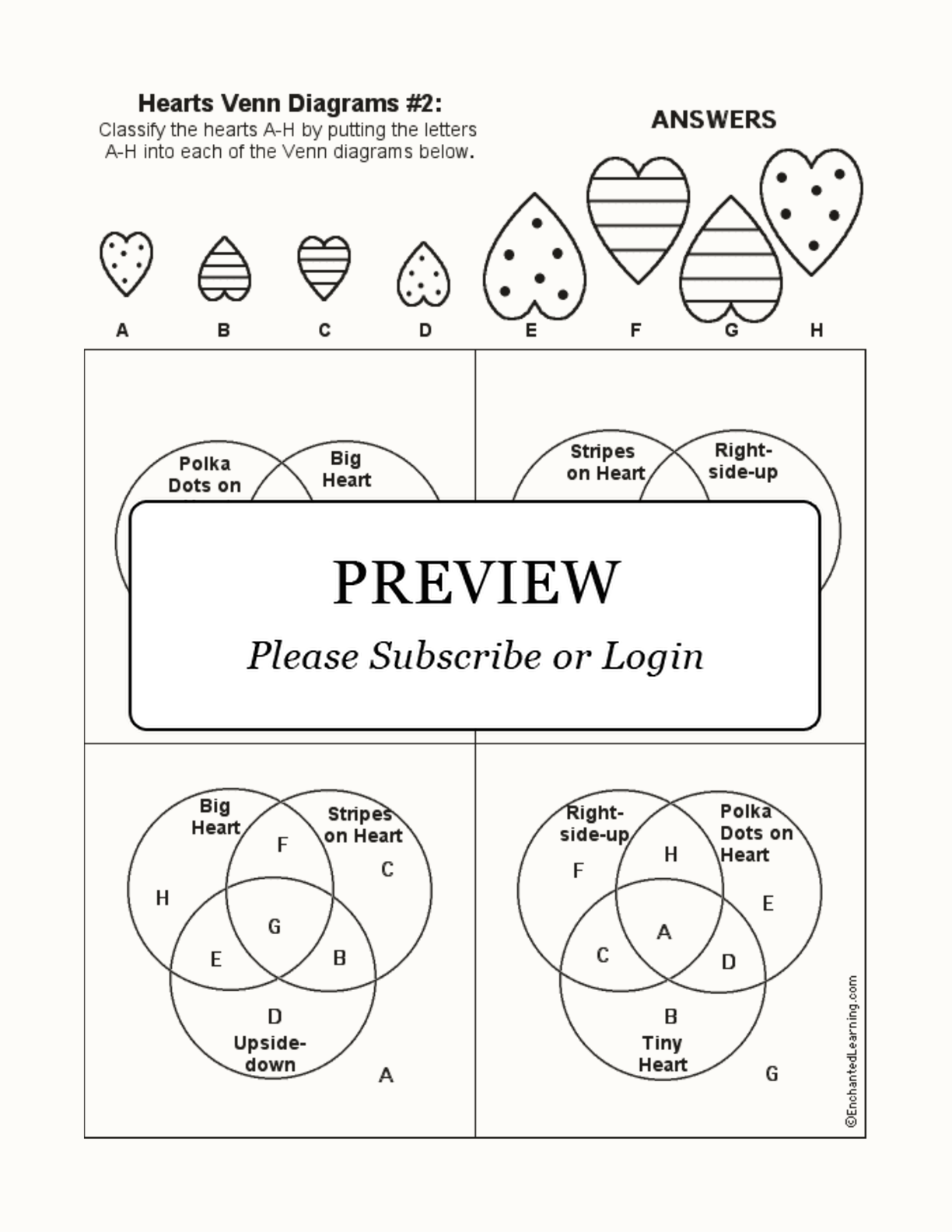 Hearts Venn Diagram #2 interactive worksheet page 2