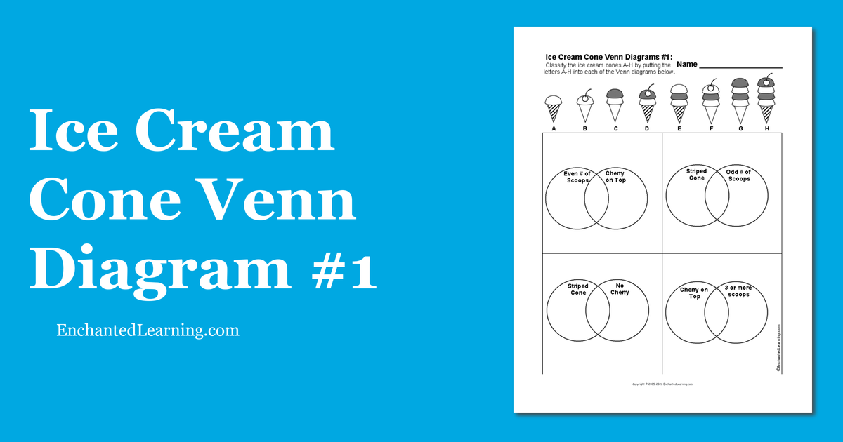 Ice Cream Cone Venn Diagram 1 Enchanted Learning