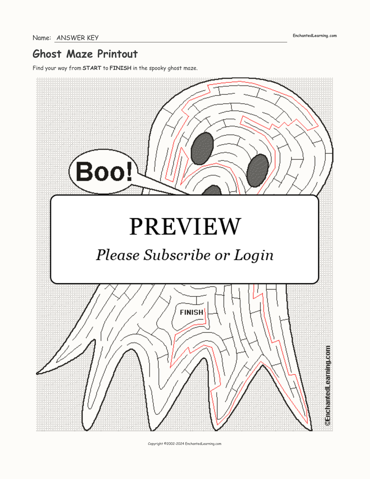 Ghost Maze Printout interactive worksheet page 2