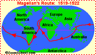 Map of Magellan's Route