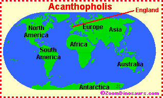Map of where Acanthopholis has been found