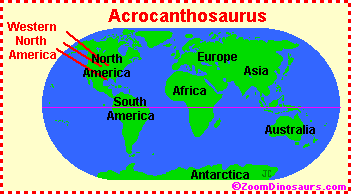 A map of where the Acrocanthosaurus was found