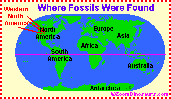 Map of where the Allosaurus was found