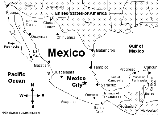 Mexico Map Quiz Printout Zoomschool Com