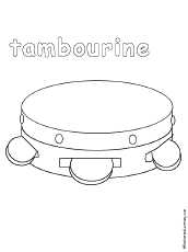 Tambourine Coloring Page: EnchantedLearning.com