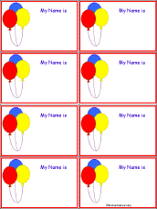 Search result: 'Balloon - Nametags to Print in Color'