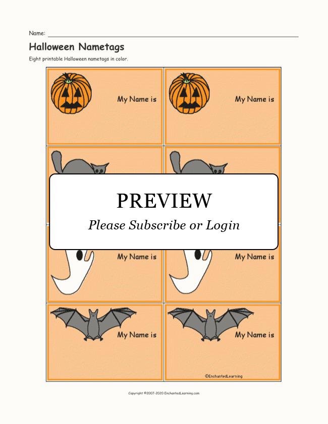 Halloween Name Tags Printable - chastity captions