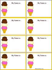 Search result: 'Ice Cream - Nametags to Print in Color'