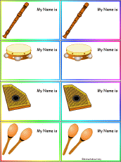 Search result: 'Musical Instruments - Nametags to Print in Color'