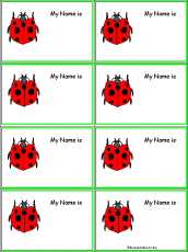 Search result: 'Ladybug - Nametags to Print in Color'