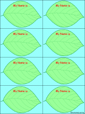 Search result: 'Leaf - Nametags to Print in Color'