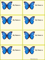 Morpho Butterfly Nametags