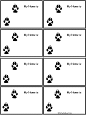 Search result: 'Wolf Tracks - Nametags to Print'