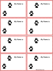 Search result: 'Wolf Tracks - Nametags to Print in Color'