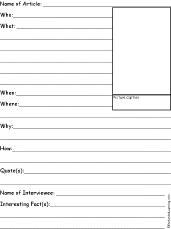 Printable Newspaper Article Template from www.enchantedlearning.com