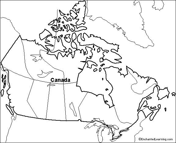 outline map Canada