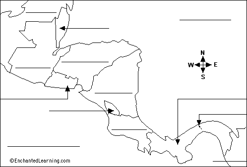 Label Central America Printout Enchantedlearning Com
