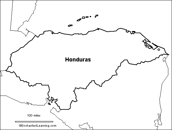 outline map Honduras