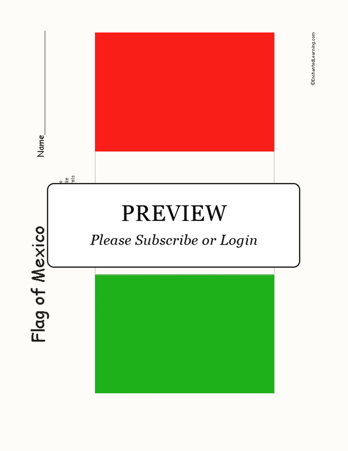 Mexico Flag Printout (Color) interactive printout page 1