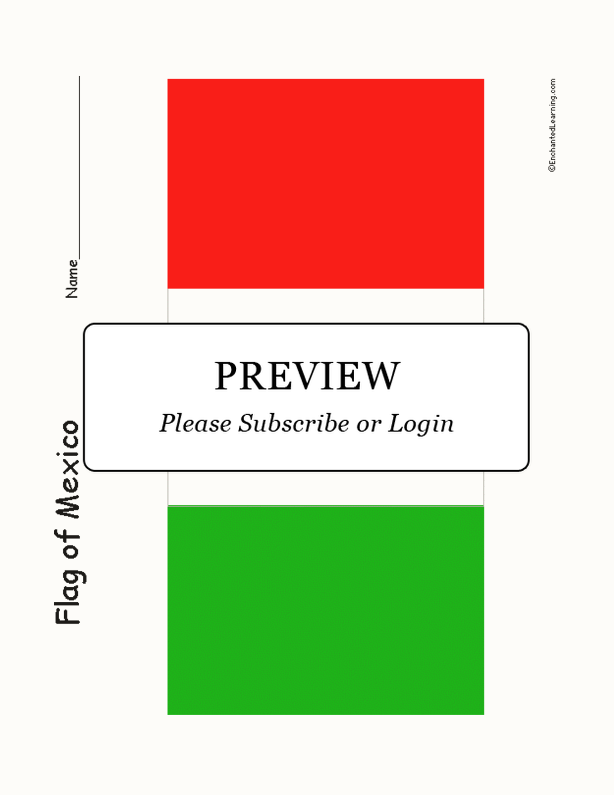 Mexico Flag Printout (Color) interactive printout page 1