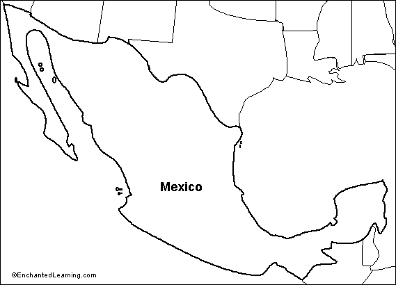 outline map Mexico
