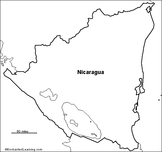 Search result: 'Outline Map Nicaragua'