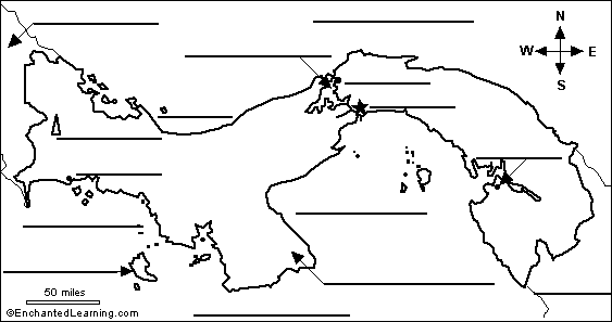 Search result: 'Map of Panama Label Me! Printout'