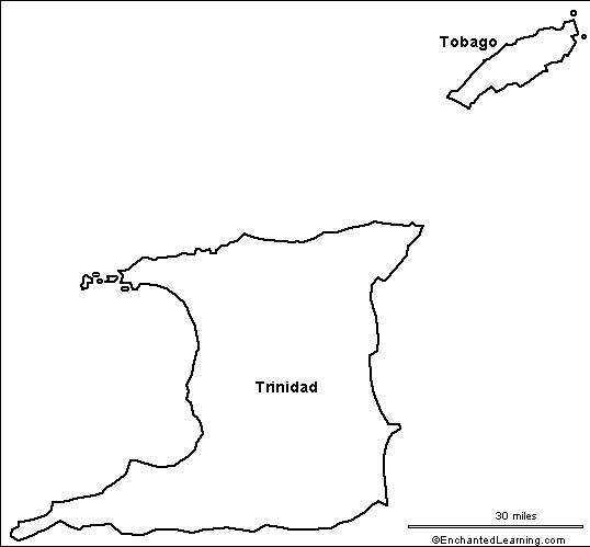 Search result: 'Outline Map of Trinidad and Tobago'