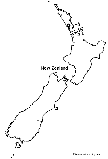 outline map New Zealand