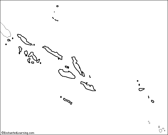 Search result: 'Outline Map: Solomon Islands'