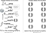 Search result: 'Olympic Games Activity Book, A Printable Book: Fill in the Letters, Matching'