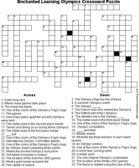 Search result: 'Olympics Crossword Puzzle Printout'