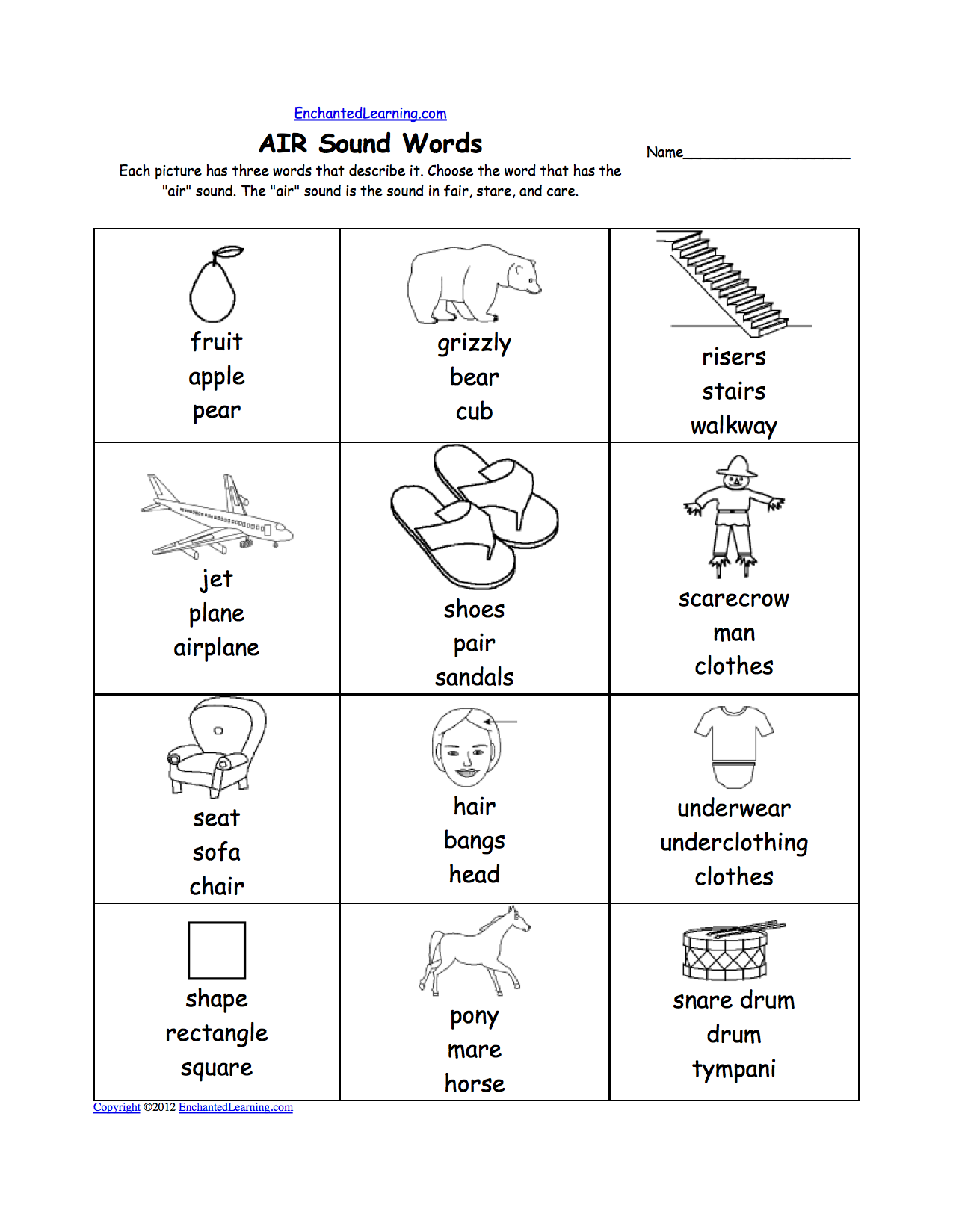 Phonics Worksheets Multiple Choice Worksheets To Print Enchantedlearning Com