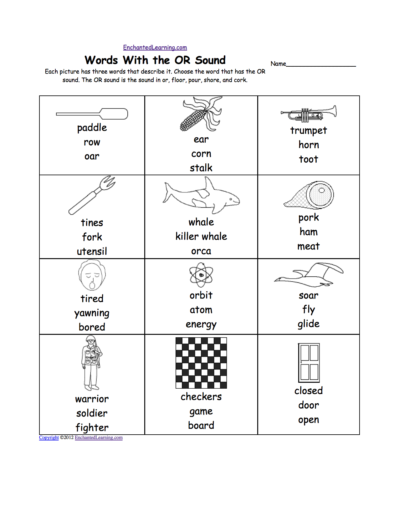 Phonics Worksheets Multiple Choice Worksheets To Print Enchantedlearning Com