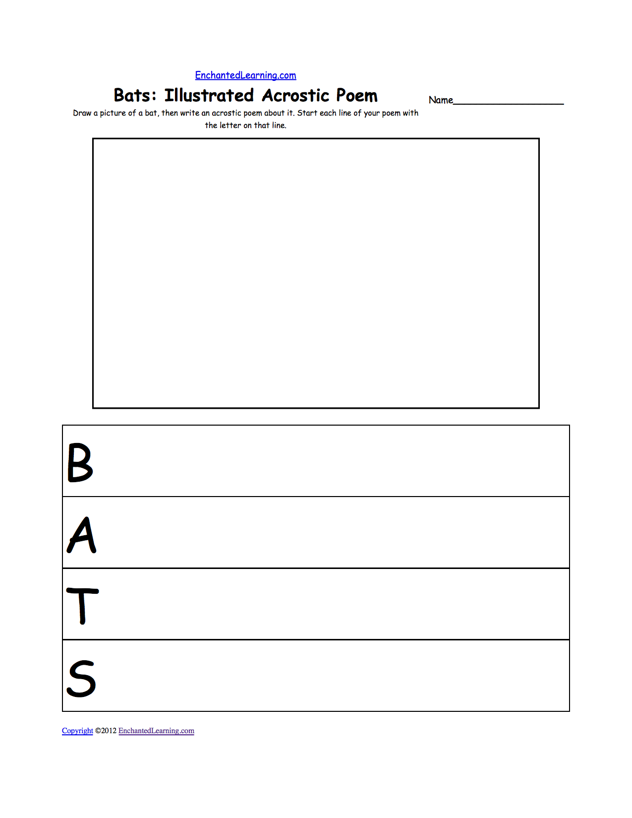 Acrostic Poems Plus Generate Your Own Poetry Worksheets Enchantedlearning Com