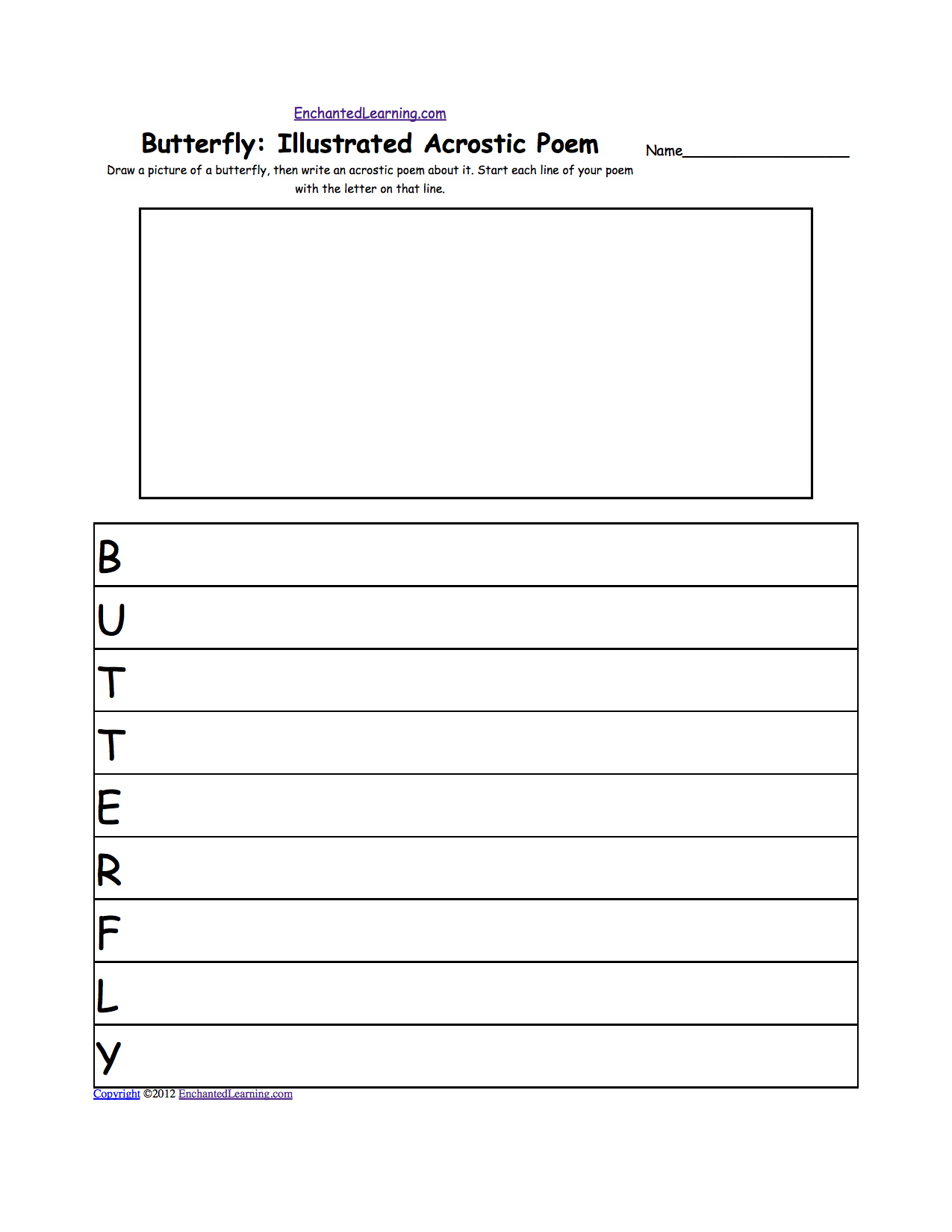 Acrostic Poems Plus Generate Your Own Poetry Worksheets Enchantedlearning Com