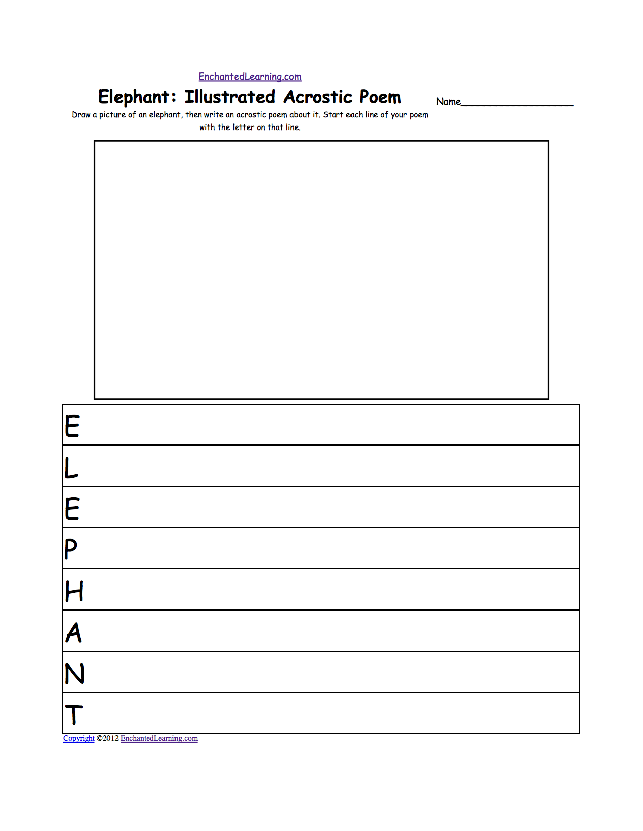 Acrostic Poems Plus Generate Your Own Poetry Worksheets Enchantedlearning Com