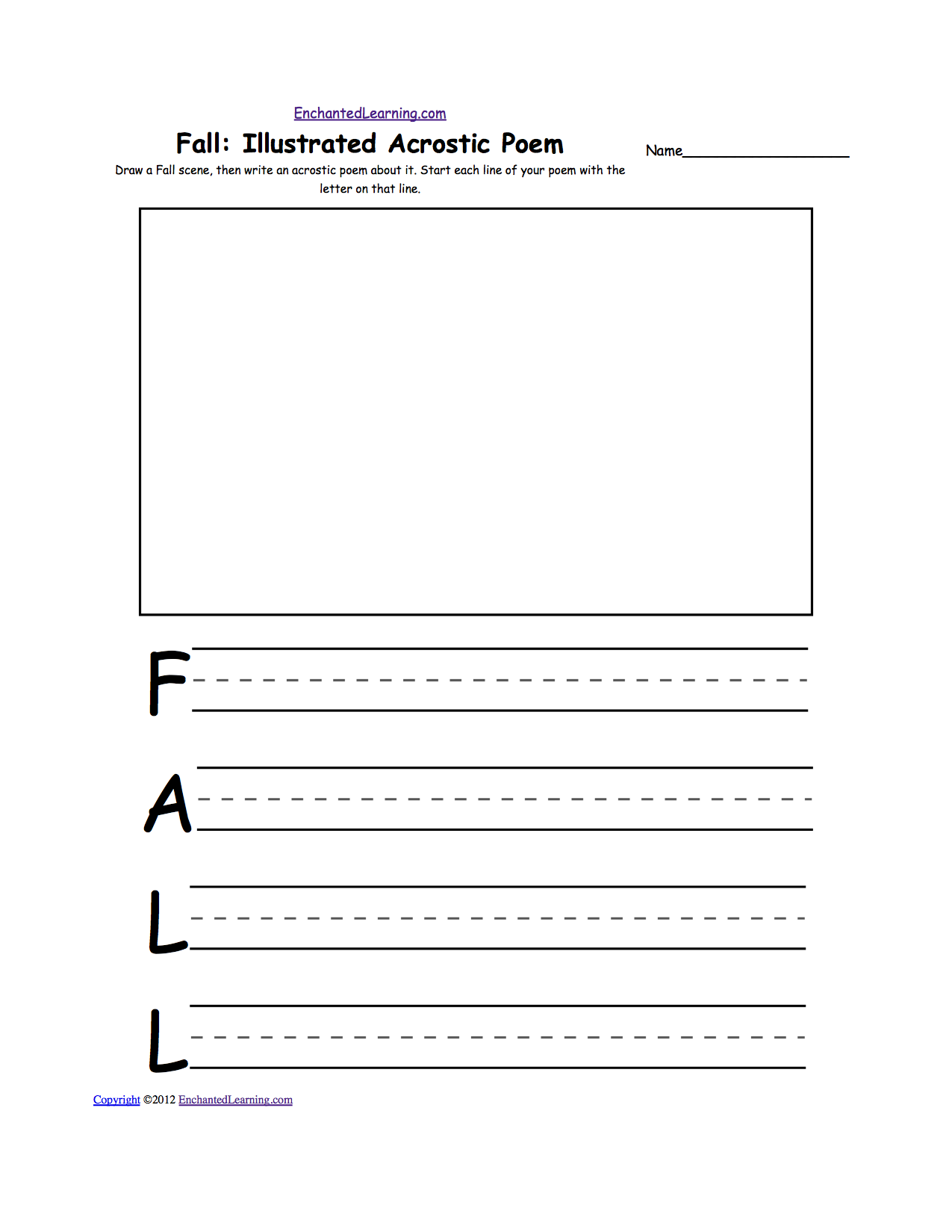 Writing Worksheets: Fall/Autumn K-19 Theme Page at