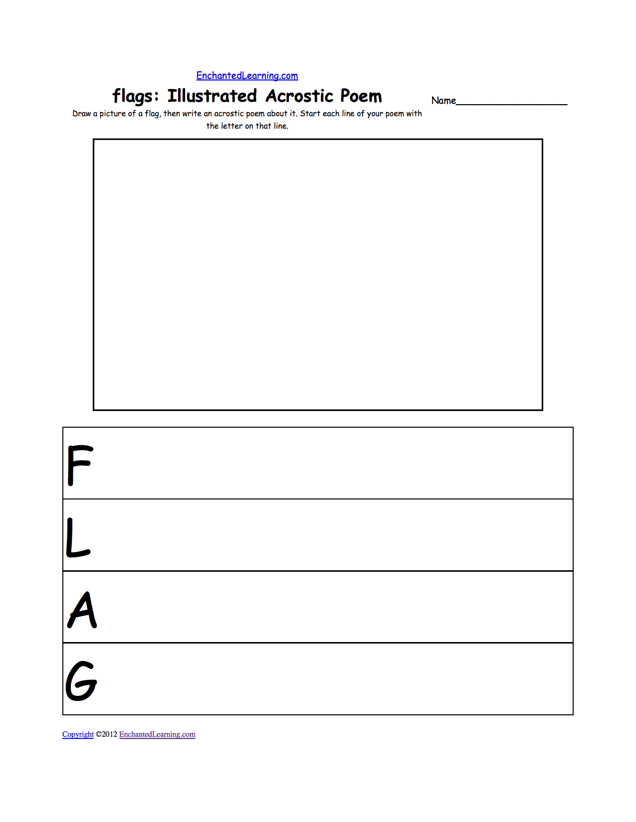 Acrostic Poems Plus Generate Your Own Poetry Worksheets Enchantedlearning Com