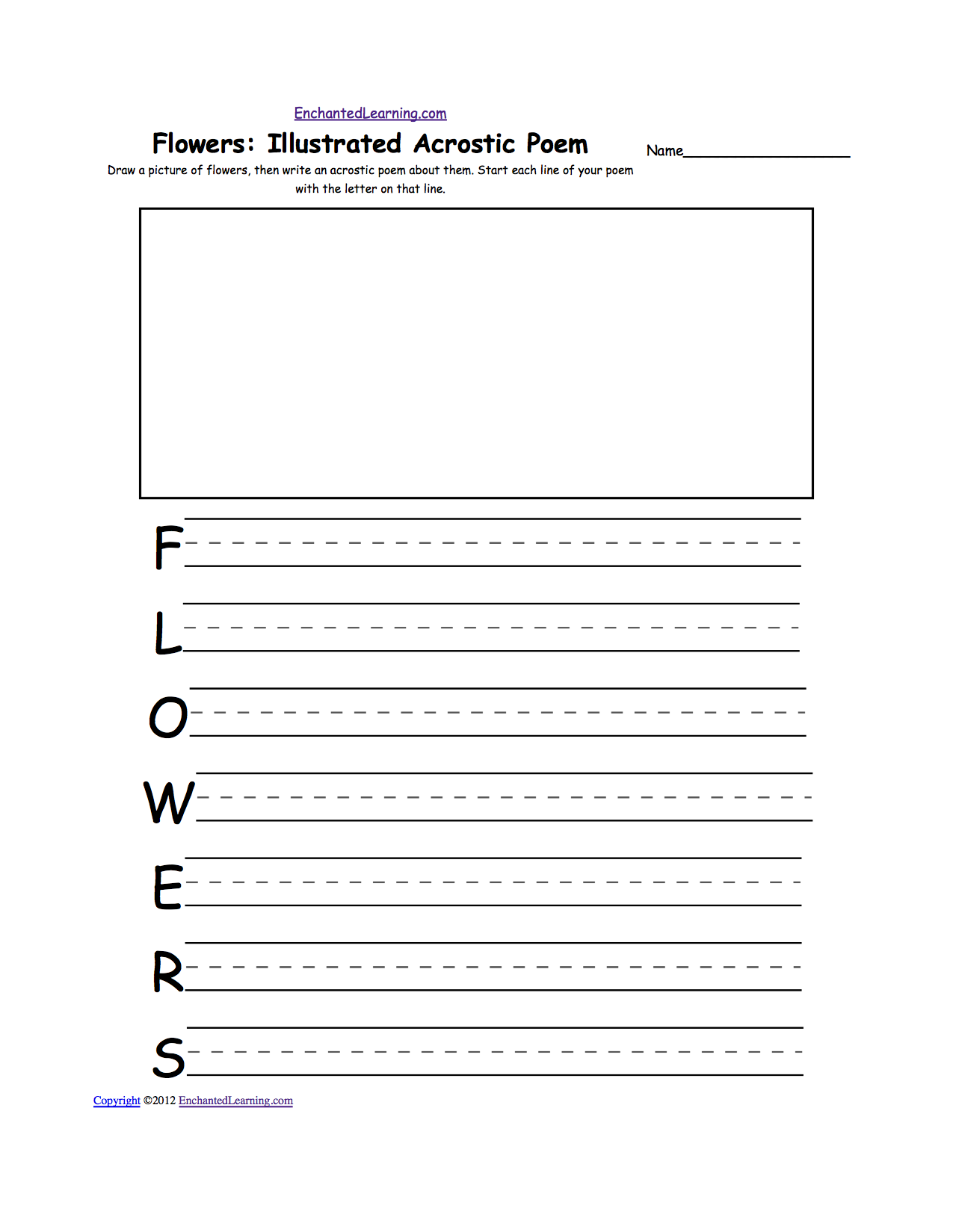 Acrostic Poems Plus Generate Your Own Poetry Worksheets Enchantedlearning Com