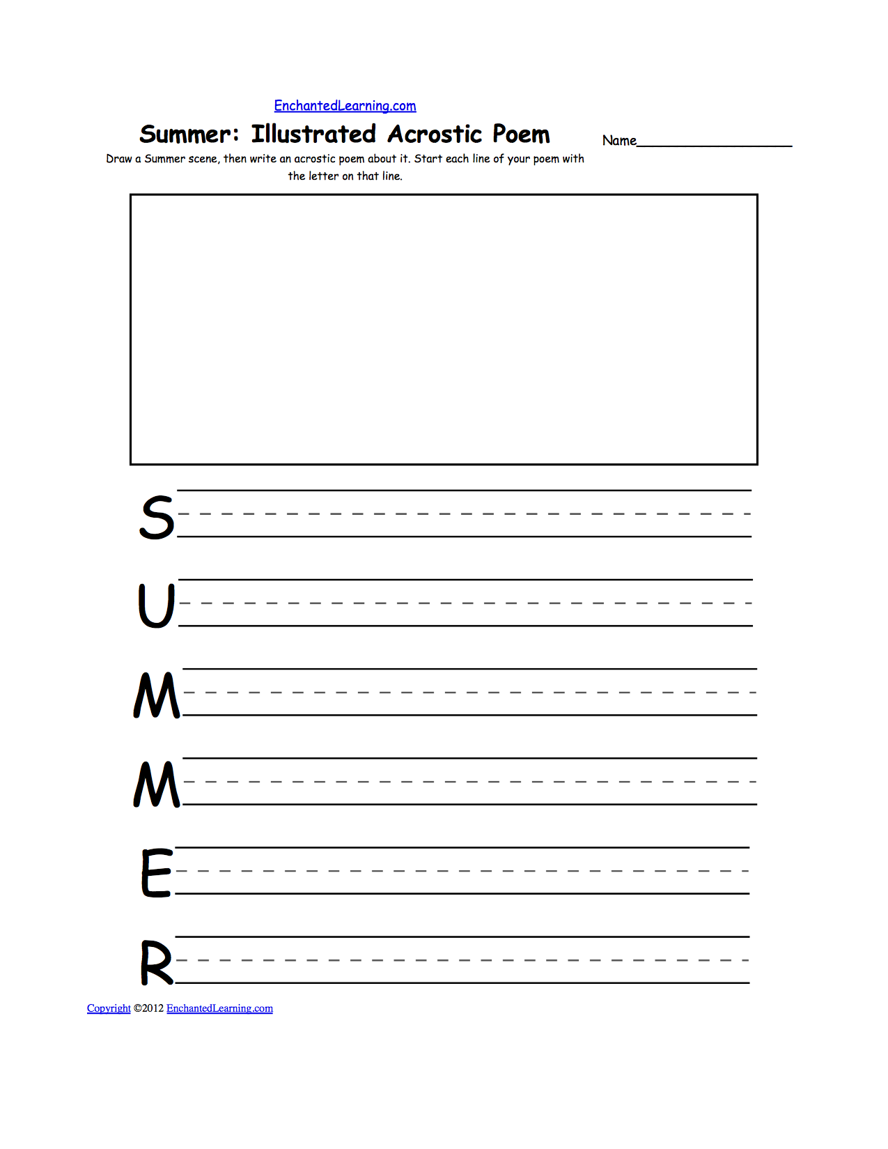 summer k 3 theme page at enchantedlearning com