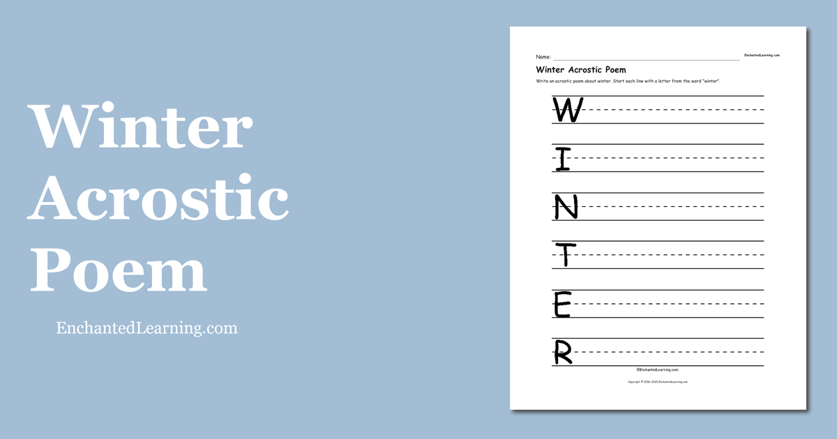 Winter Acrostic Poem Enchanted Learning