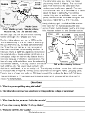 Search result: 'Iditarod Read and Answer Worksheet'