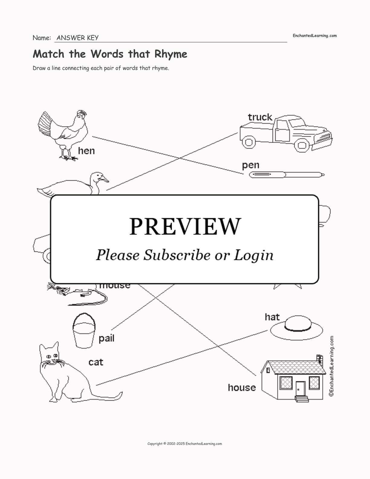 Match the Words that Rhyme interactive worksheet page 2